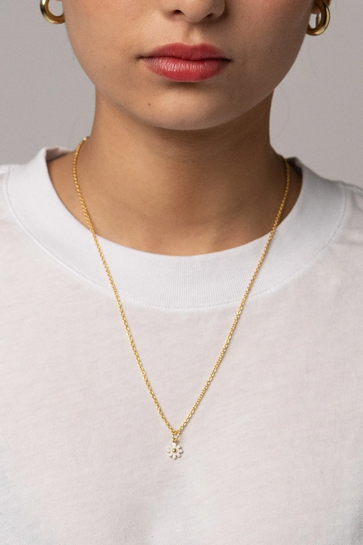 Daisy Cakes Charm Necklace, Gold Plate & Enamel sold by Naomi Murrell product image thumbnail 2