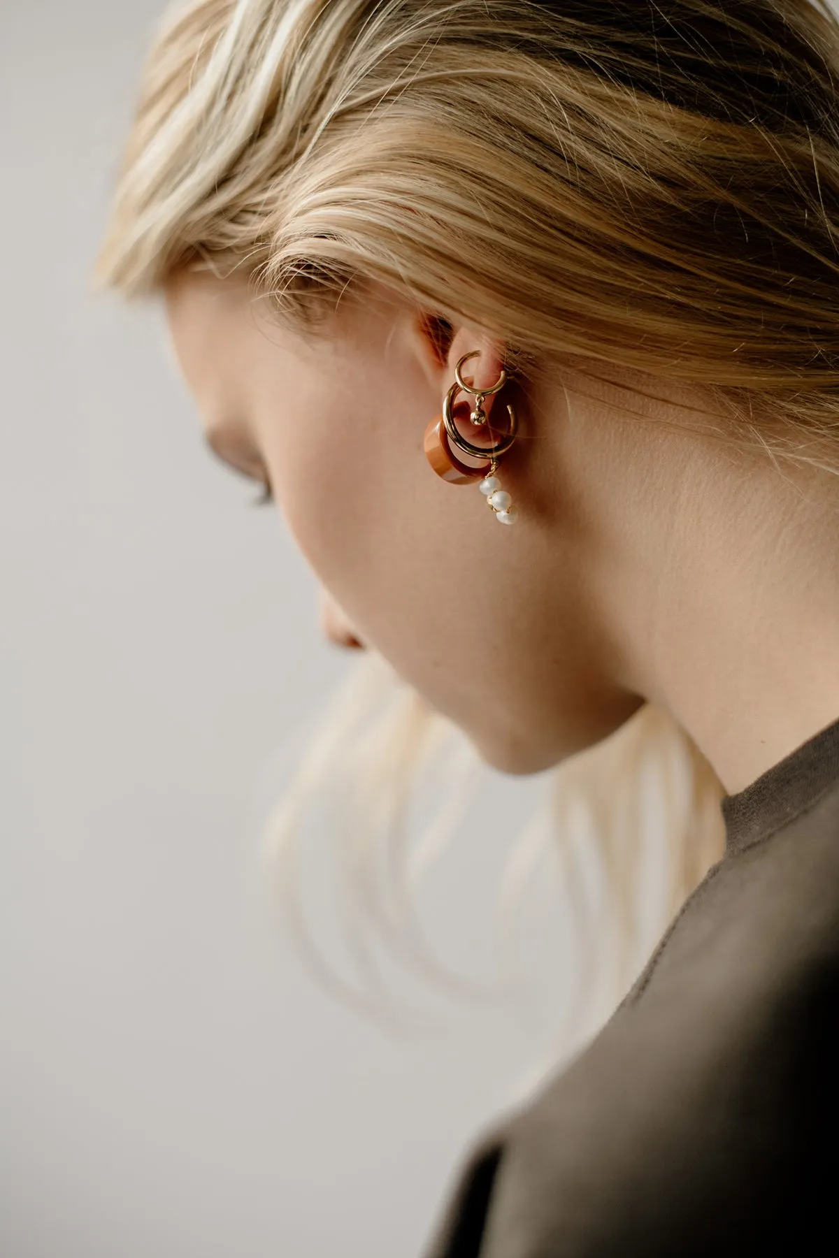 Ball Charm Hoops, Golden Brass sold by Naomi Murrell product image thumbnail 5