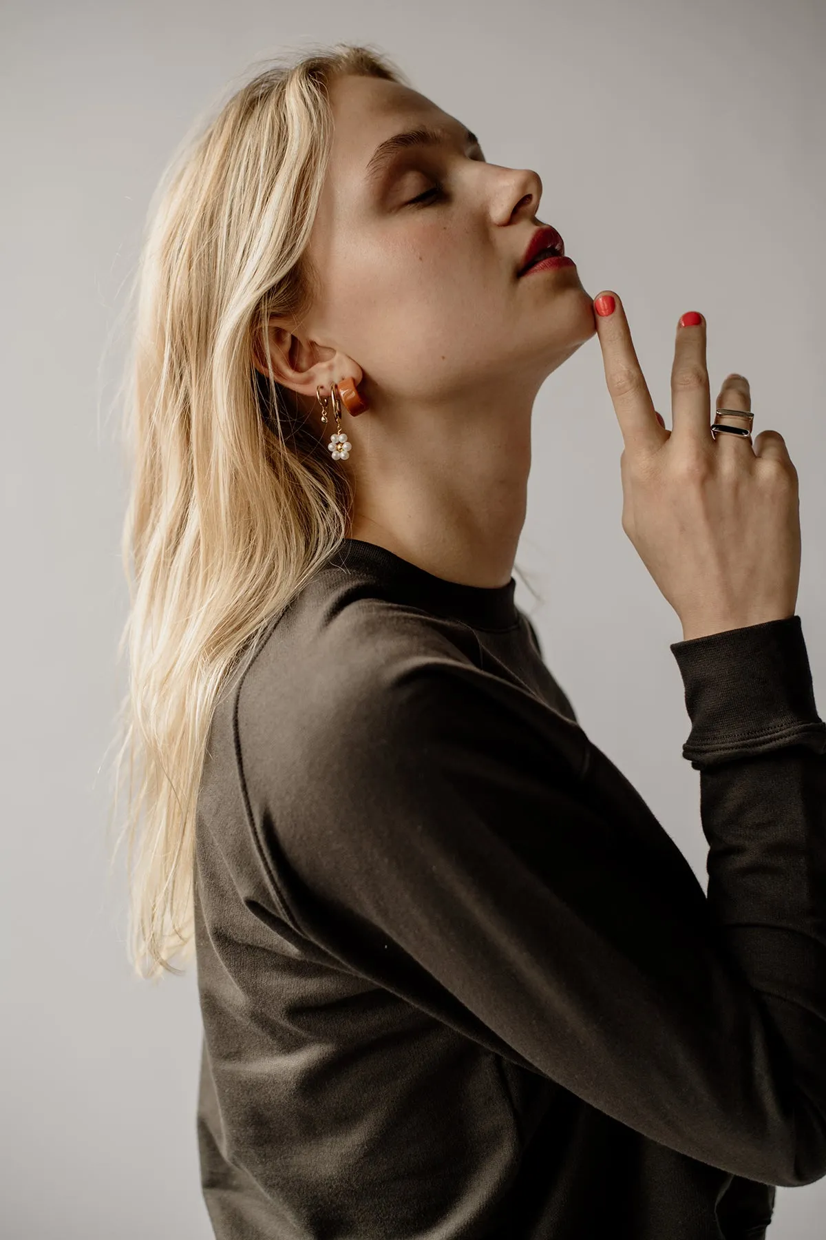 Ball Charm Hoops, Golden Brass sold by Naomi Murrell product image thumbnail 4