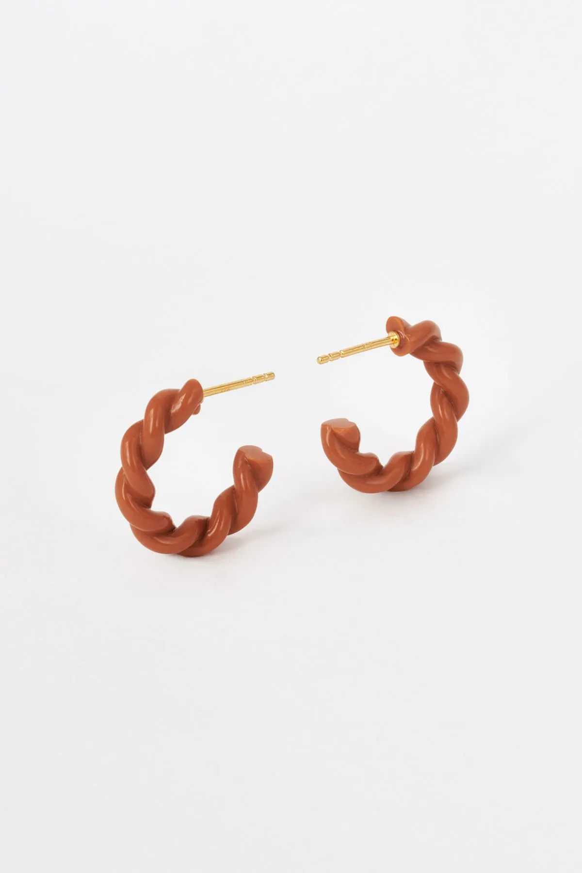 Twist Hoops, Toffee (Last Pair) sold by Naomi Murrell product image thumbnail 3