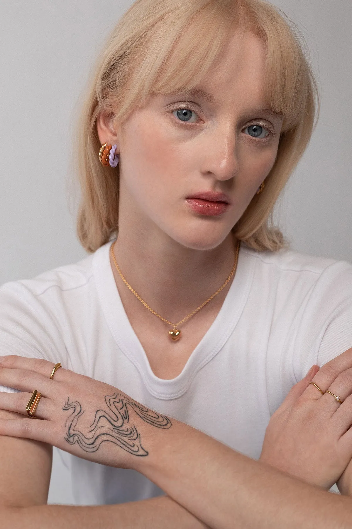 Twist Hoops, Toffee (Last Pair) sold by Naomi Murrell product image thumbnail 2