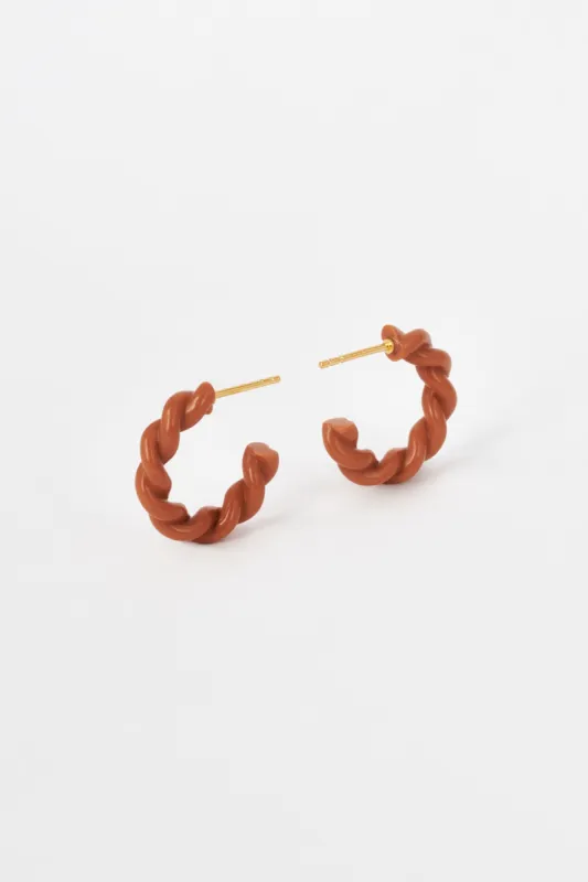 Twist Hoops, Toffee (Last Pair) sold by Naomi Murrell