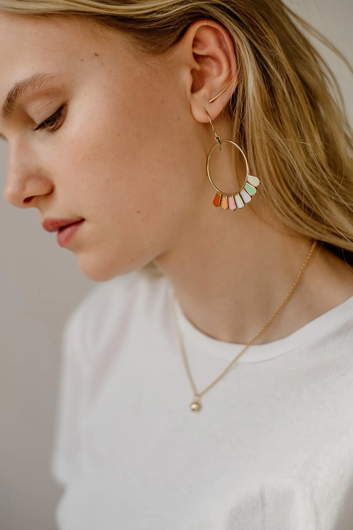 Arc Ear Climber Studs, Golden Brass sold by Naomi Murrell product image thumbnail 3