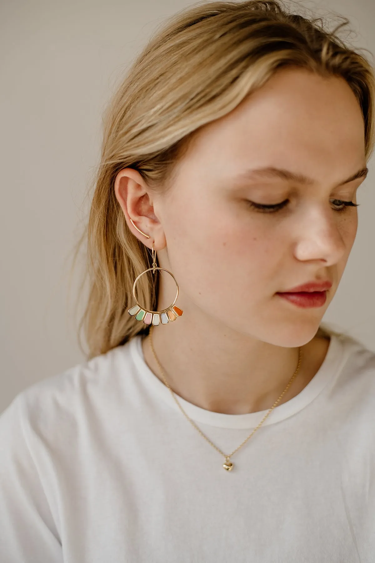 Arc Ear Climber Studs, Golden Brass sold by Naomi Murrell product image thumbnail 4