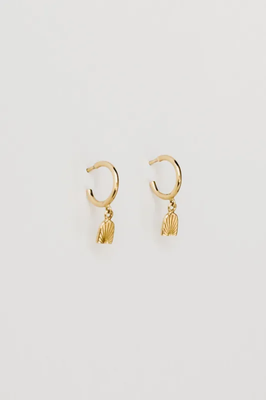 Sunrise Charm Hoops, Golden Brass sold by Naomi Murrell