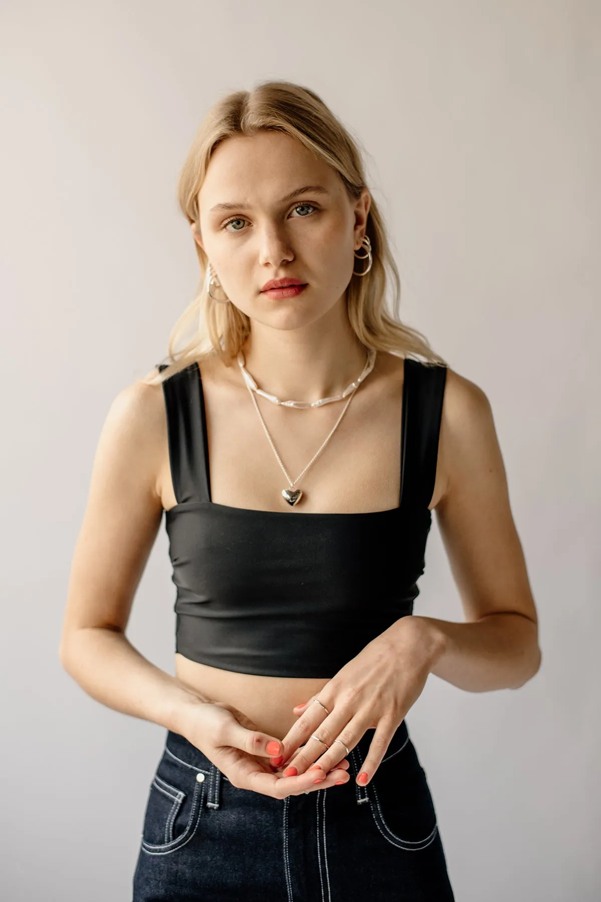 Bold Puffy Heart Necklace, Silver sold by Naomi Murrell product image thumbnail 4