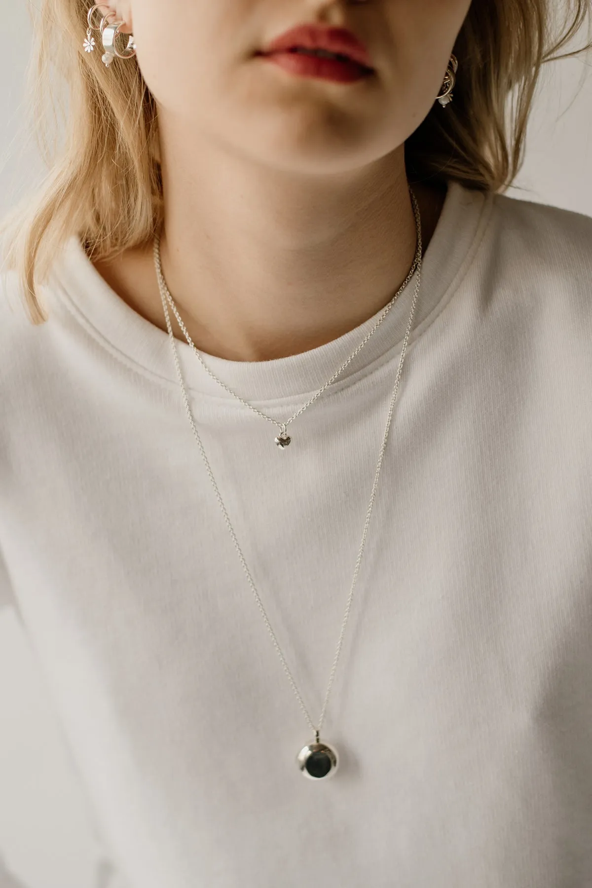 Puffy Heart Charm Necklace, Sterling Silver sold by Naomi Murrell