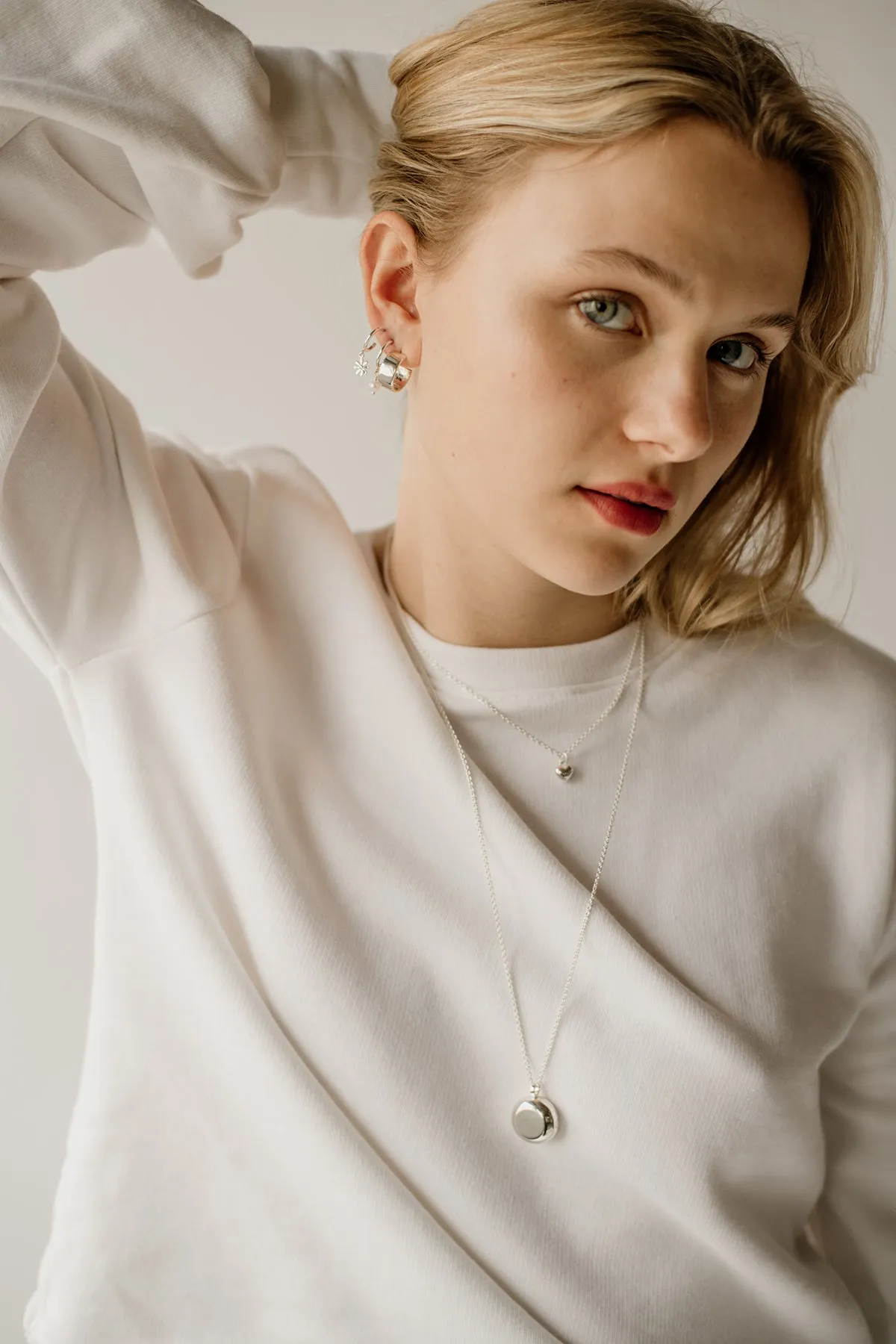 Puffy Heart Charm Necklace, Sterling Silver sold by Naomi Murrell product image thumbnail 3