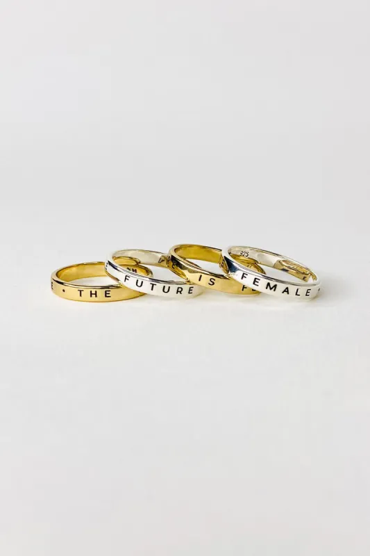 The Future Is Female Ring, Sterling Silver sold by Naomi Murrell