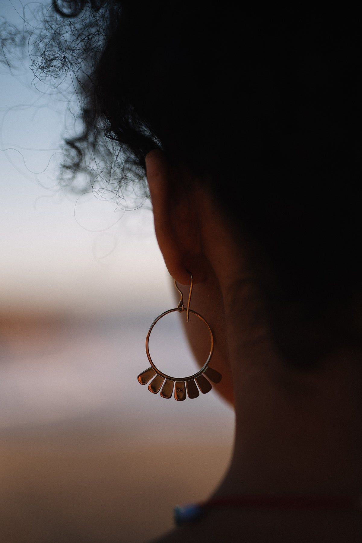Frill Earrings, Golden Brass sold by Naomi Murrell product image thumbnail 4