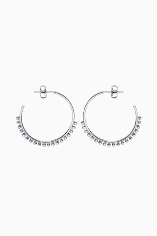 Pom Pom Hoops, Sterling Silver (Special Order) sold by Naomi Murrell