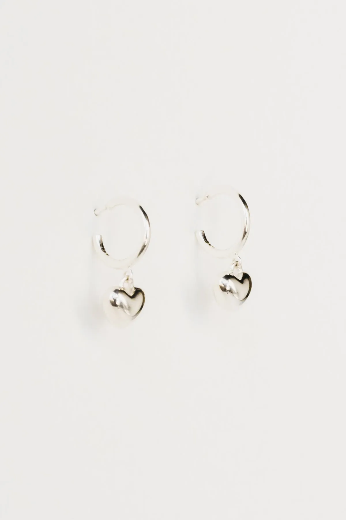 Puffy Heart Charm Hoops, Sterling Silver sold by Naomi Murrell product image thumbnail 4