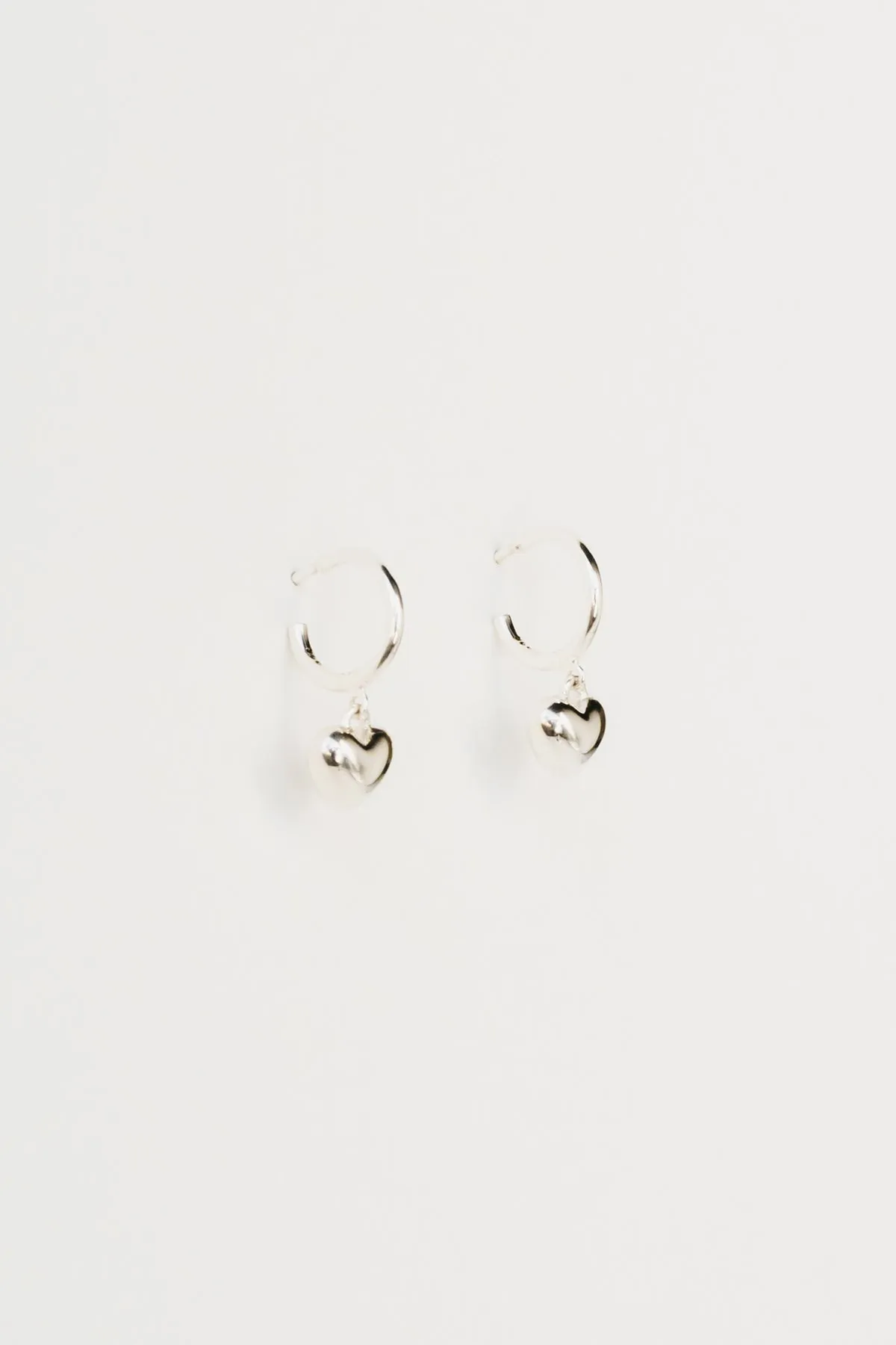 Puffy Heart Charm Hoops, Sterling Silver sold by Naomi Murrell product image thumbnail 3