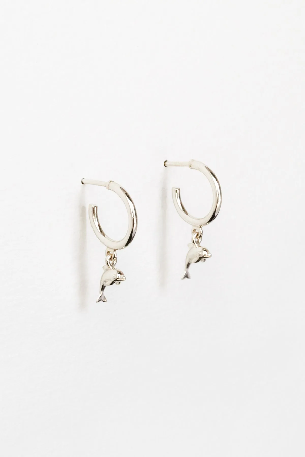 Dolphin Charm Hoops, Sterling Silver<br>(Special Order) sold by Naomi Murrell product image thumbnail 5