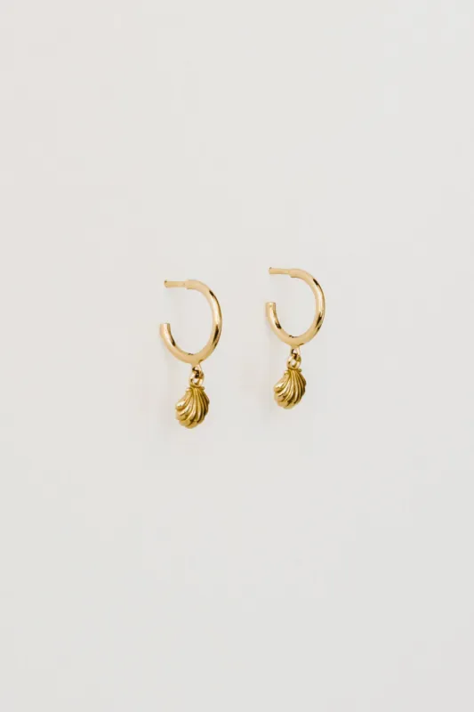 Seashell Charm Hoops, Gold Vermeil sold by Naomi Murrell