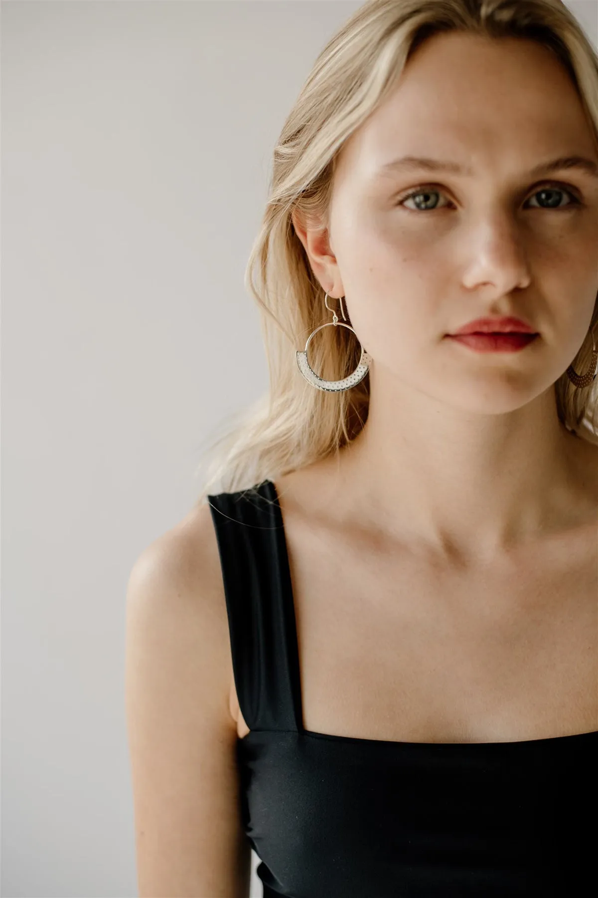 Polka Dot Hoops, Sterling Silver sold by Naomi Murrell product image thumbnail 5