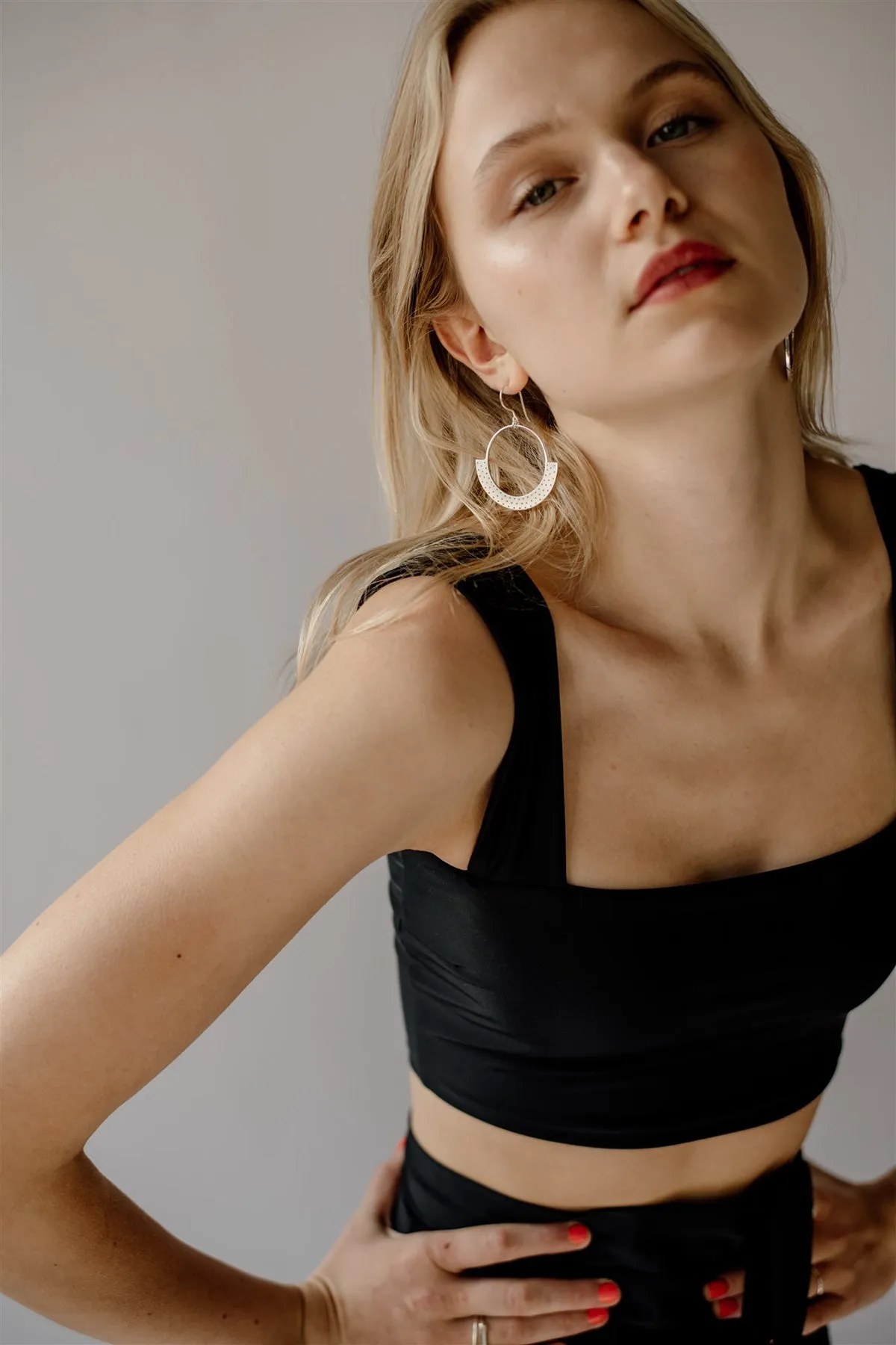 Polka Dot Hoops, Sterling Silver sold by Naomi Murrell product image thumbnail 3