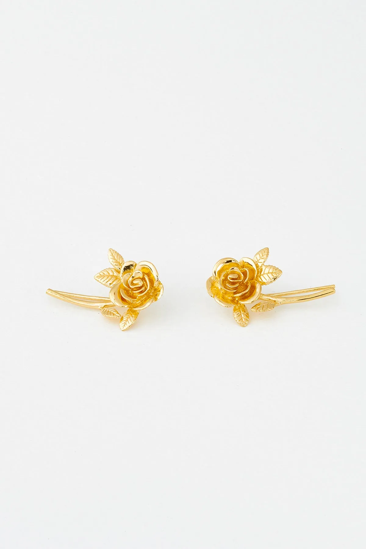 Rose Ear Climber Studs, Gold Vermeil sold by Naomi Murrell