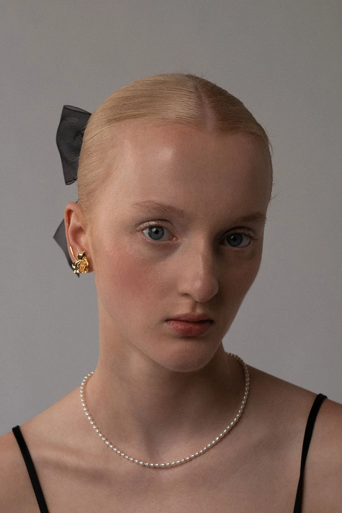 Rose Ear Climber Studs, Gold Vermeil sold by Naomi Murrell product image thumbnail 4