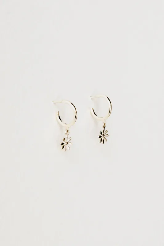 Daisy Charm Hoops, Sterling Silver sold by Naomi Murrell