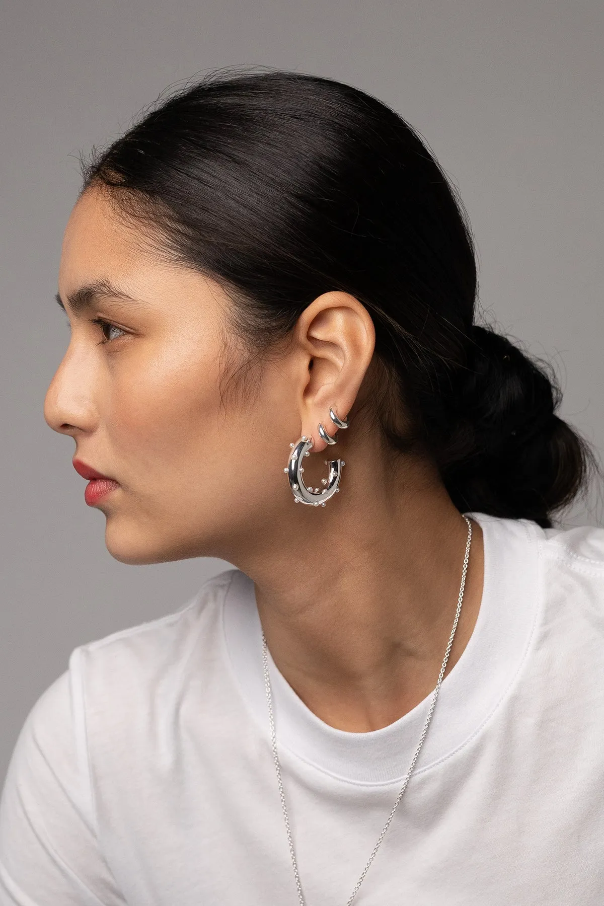 Neptune Hoops, Sterling Silver sold by Naomi Murrell product image thumbnail 2