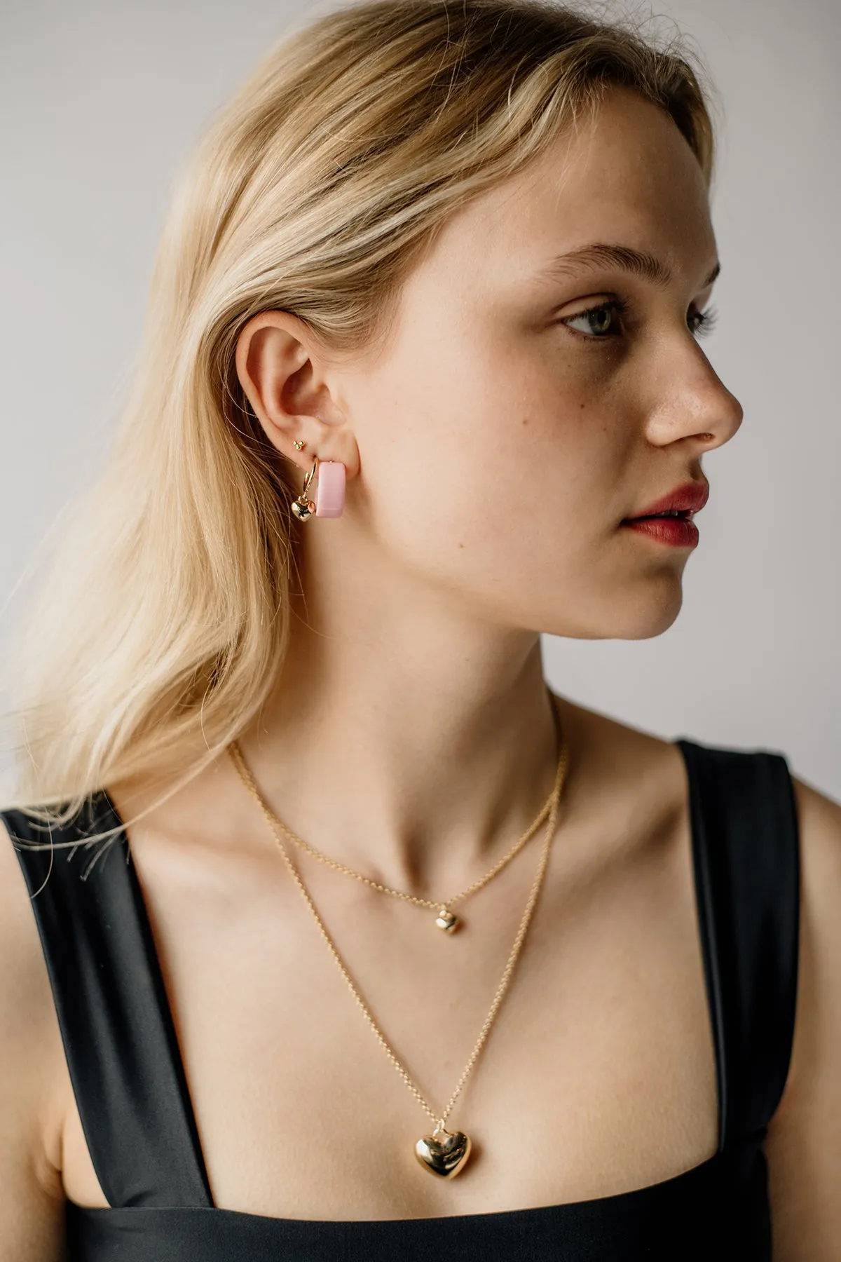 Bold Puffy Heart Necklace, Gold Plate sold by Naomi Murrell product image thumbnail 3