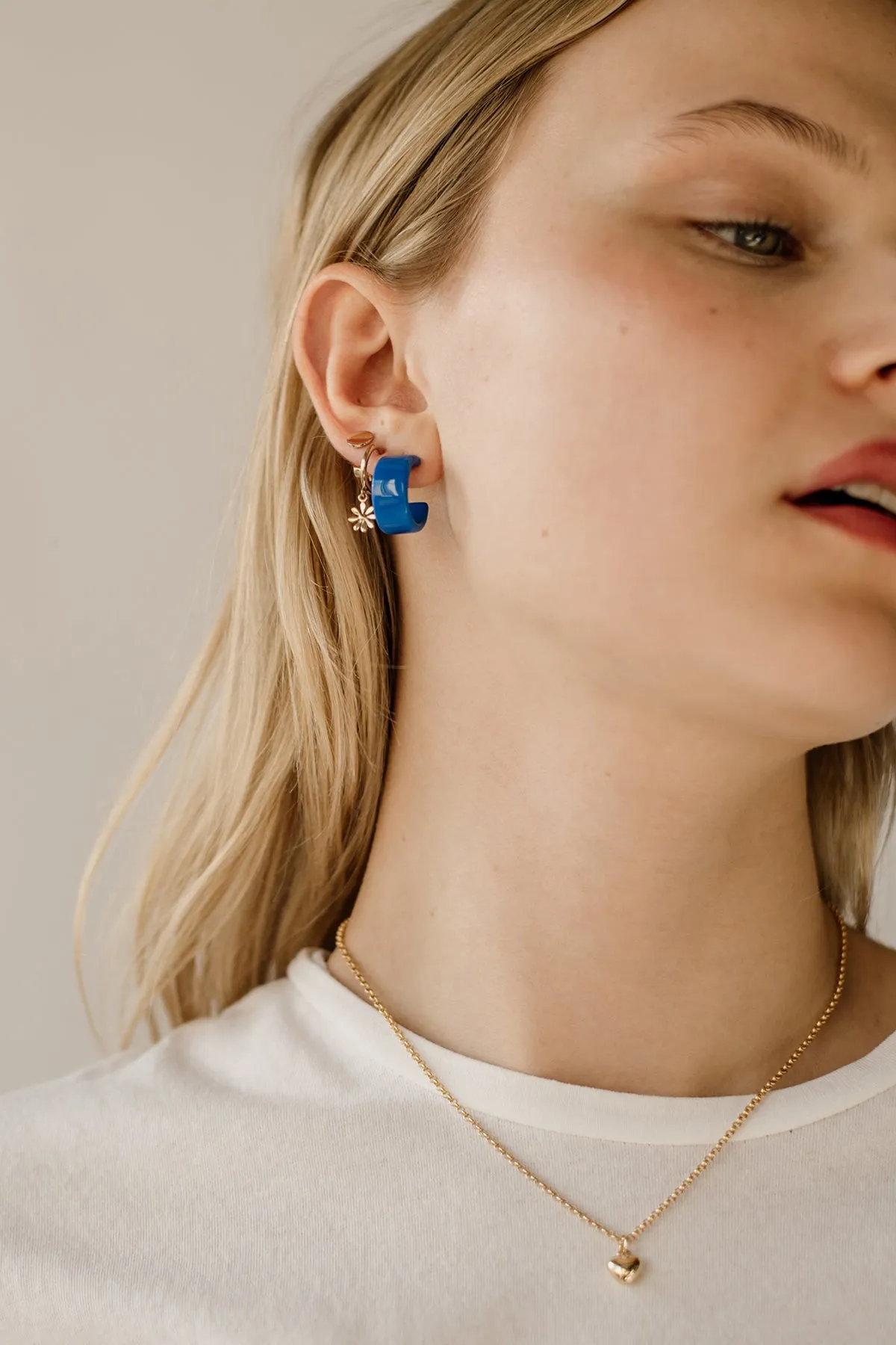 Daisy Charm Hoops, Gold Vermeil sold by Naomi Murrell product image thumbnail 4