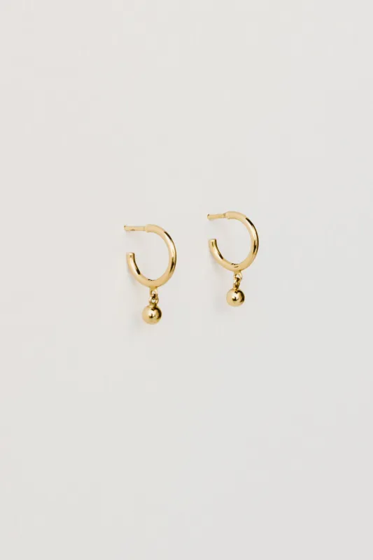 Ball Charm Hoops, Gold Vermeil sold by Naomi Murrell