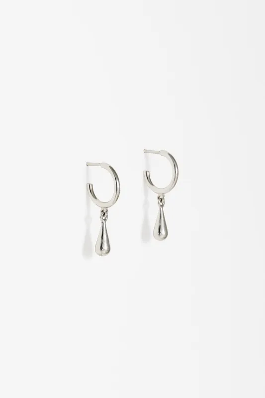 Droplet Charm Hoops, Sterling Silver sold by Naomi Murrell