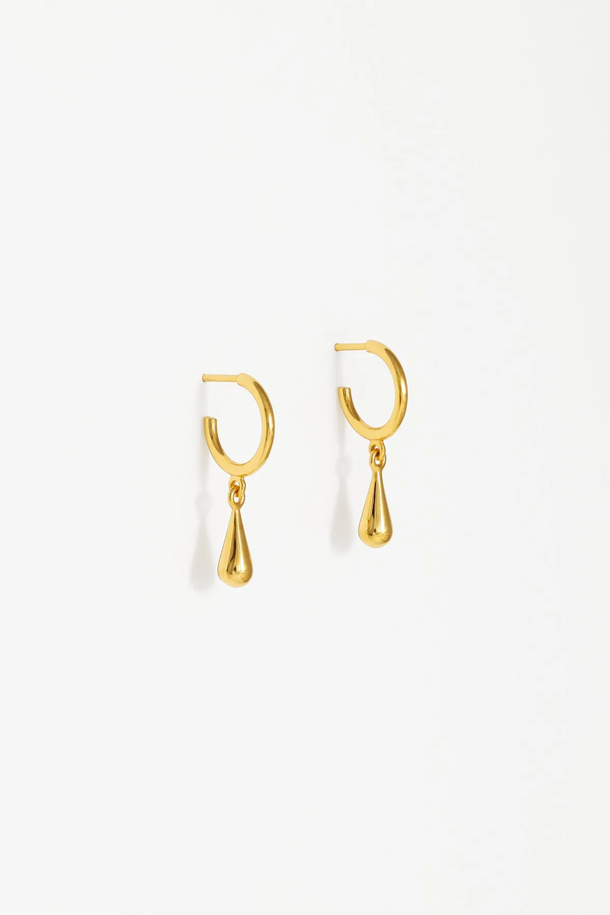Droplet Charm Hoops, Gold Vermeil sold by Naomi Murrell
