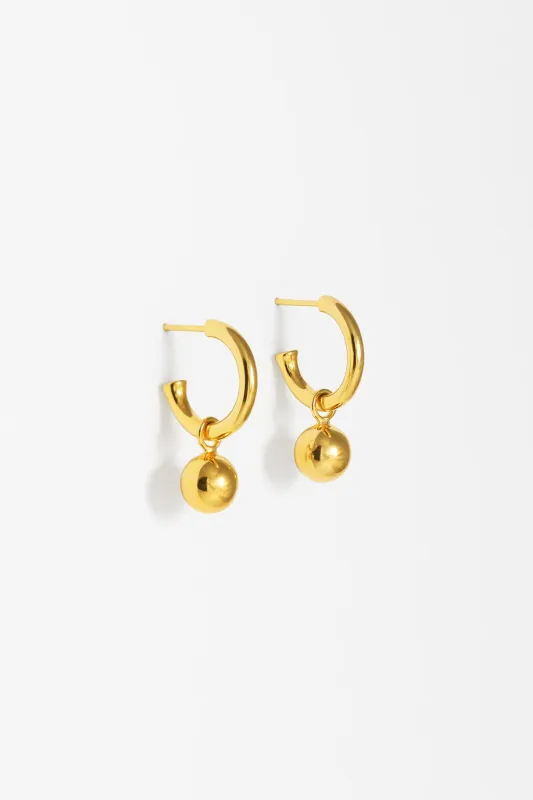 Orb Charm Convertible Midi Hoops, Gold Vermeil sold by Naomi Murrell