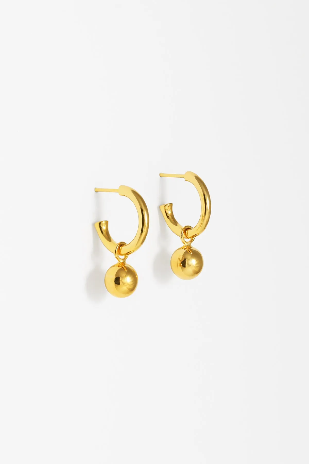 Orb Charm Convertible Midi Hoops, Gold Vermeil sold by Naomi Murrell
