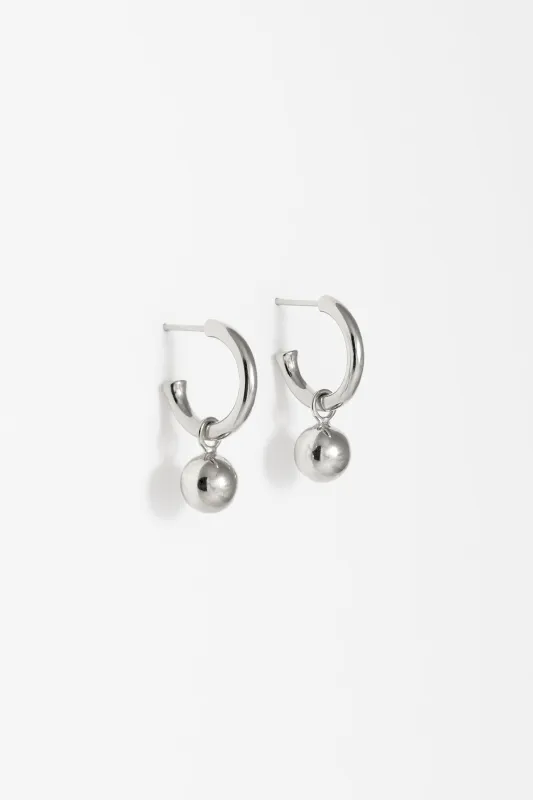 Orb Charm Convertible Midi Hoops, Sterling Silver sold by Naomi Murrell