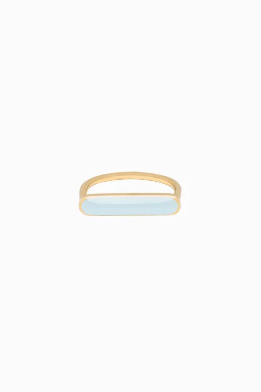 Stacker Ring, Powder Blue, Golden Brass sold by Naomi Murrell