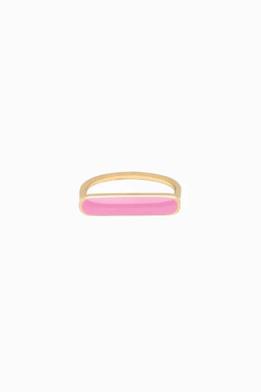 Stacker Ring, Rose Pink, Golden Brass sold by Naomi Murrell