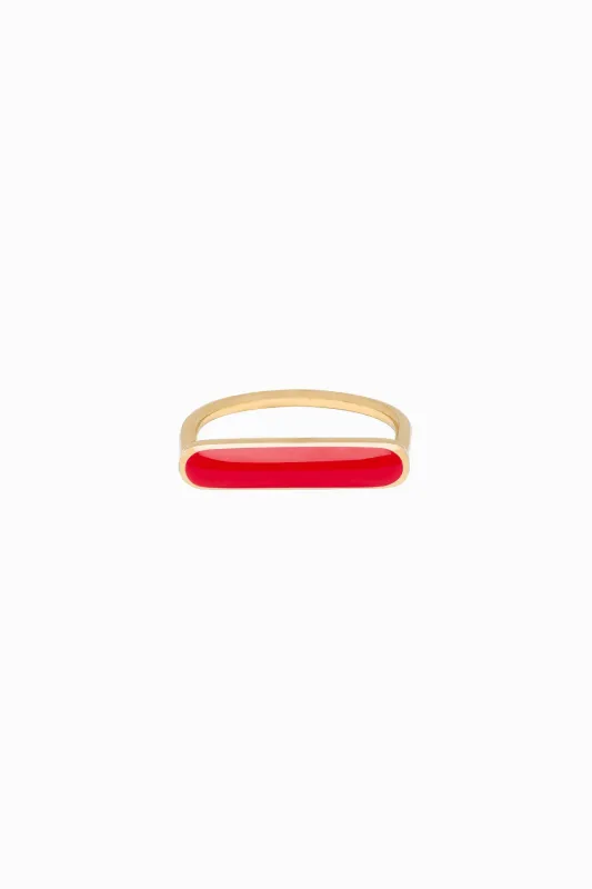 Stacker Ring, Tomato, Golden Brass sold by Naomi Murrell