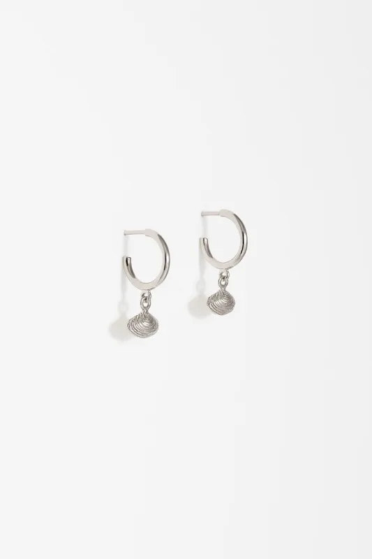 Clam Shell Charm Hoops, Sterling Silver sold by Naomi Murrell