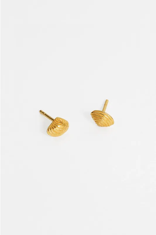 Clam Shell Studs, Gold Vermeil sold by Naomi Murrell