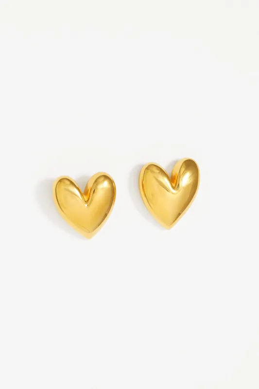 Mondo Heart Earrings, Gold Vermeil sold by Naomi Murrell