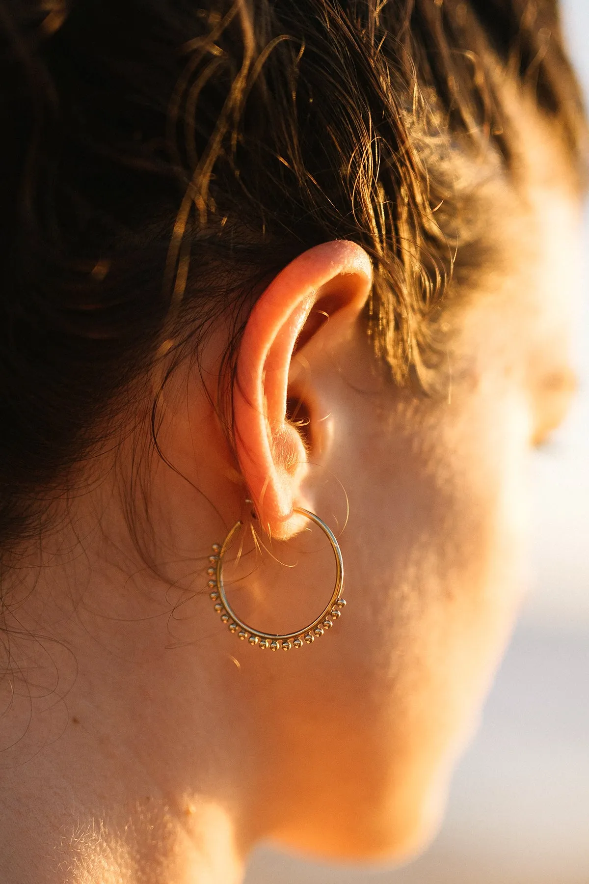 Pom Pom Hoops, Golden (Special Order) sold by Naomi Murrell product image thumbnail 4