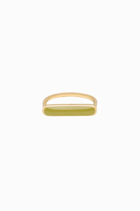 Stacker Ring, Olive, Golden Brass sold by Naomi Murrell
