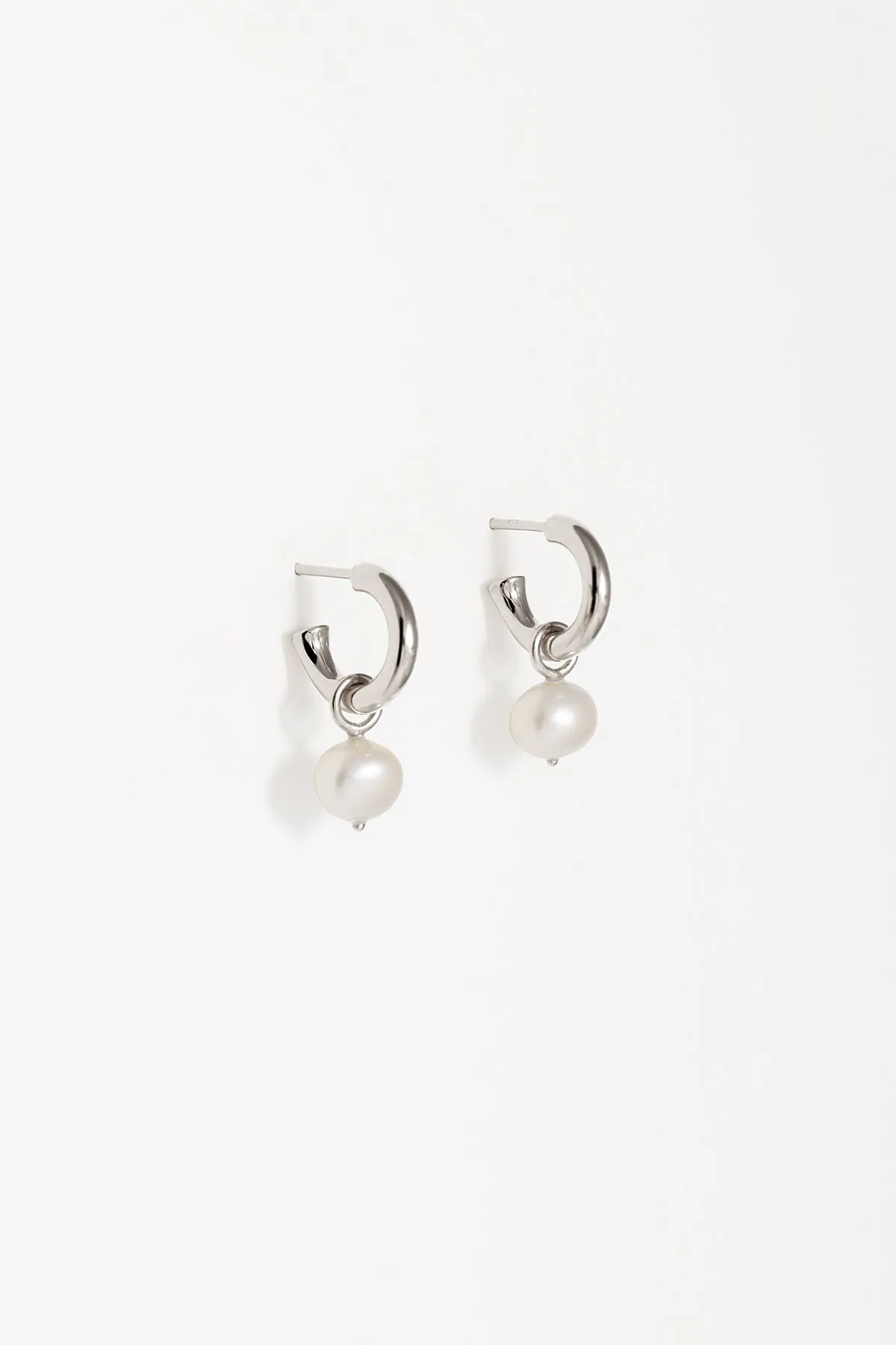Pearl Nugget Charm Convertible Hoops, Sterling Silver sold by Naomi Murrell