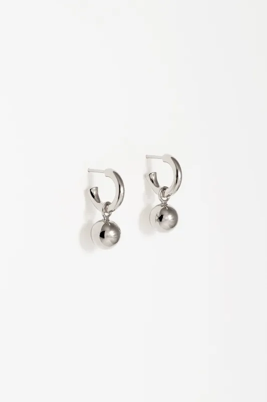 Orb Charm Convertible Hoops, Sterling Silver sold by Naomi Murrell