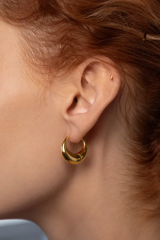 Crescent Hoops, Gold Vermeil made by Naomi Murrell