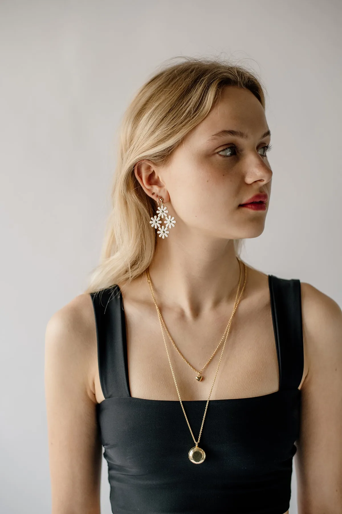 Puffy Heart Charm Necklace, Gold Plate sold by Naomi Murrell product image thumbnail 4