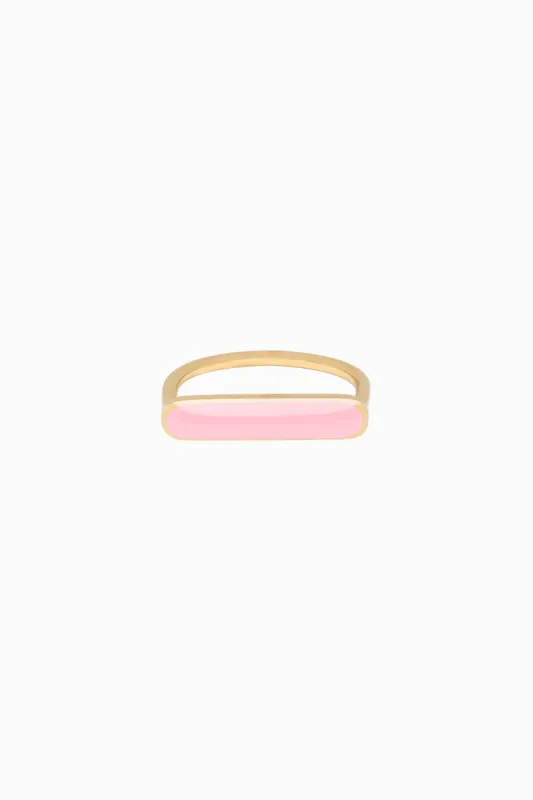 Stacker Ring, Parfait Pink, Golden Brass sold by Naomi Murrell