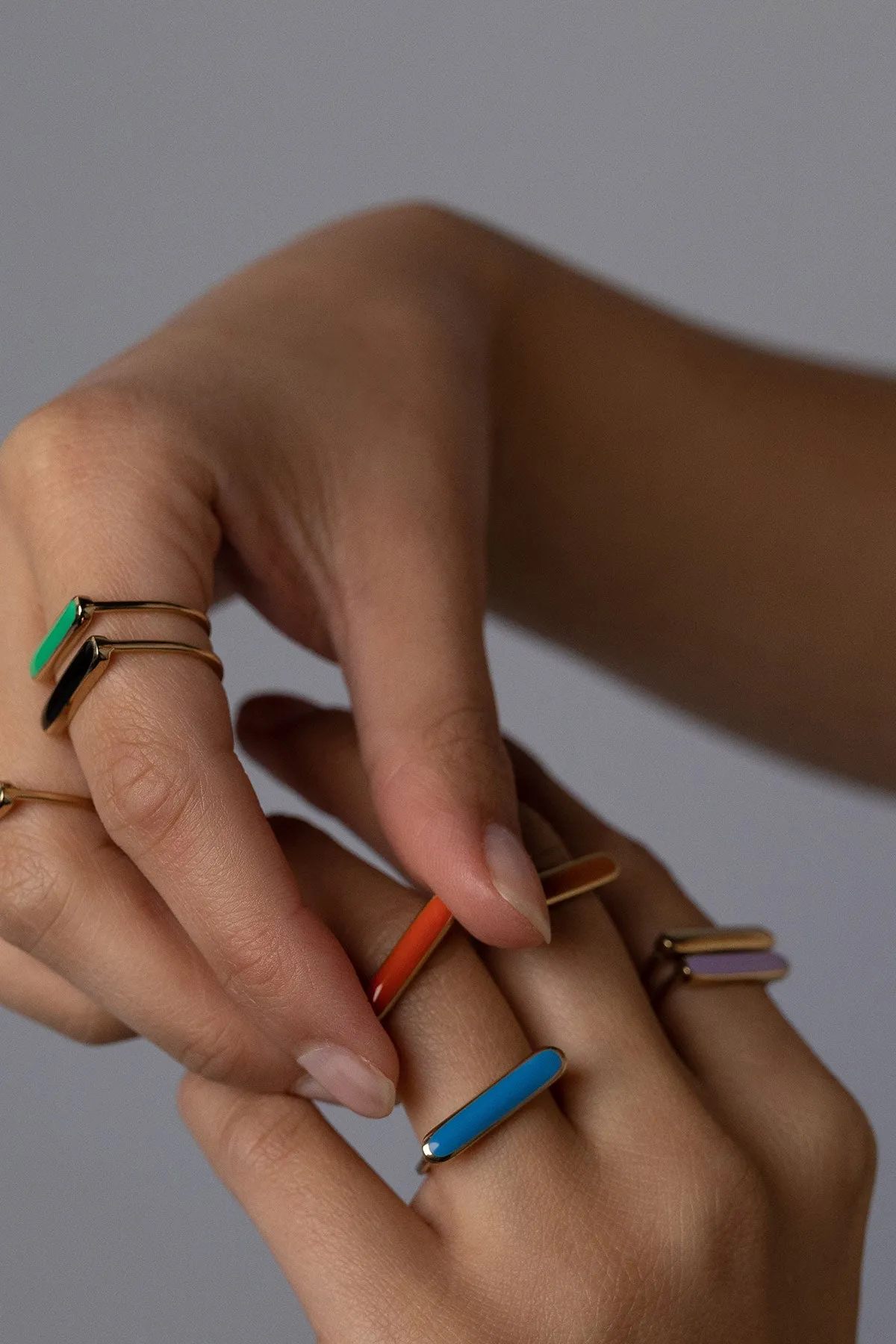 Stacker Ring, French Blue, Golden Brass sold by Naomi Murrell product image thumbnail 2