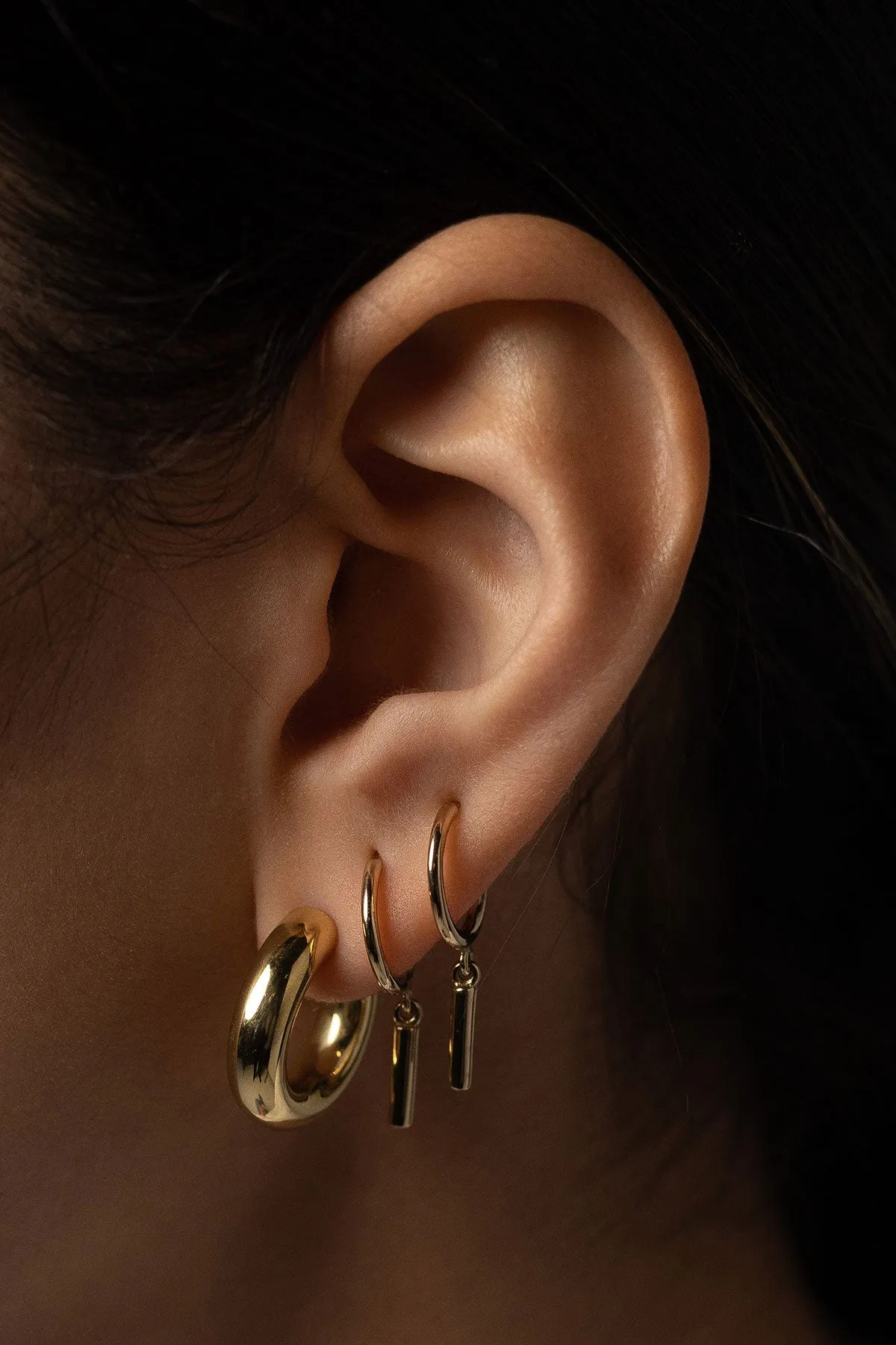 Bar Charm Hoops, Golden Brass sold by Naomi Murrell product image thumbnail 2