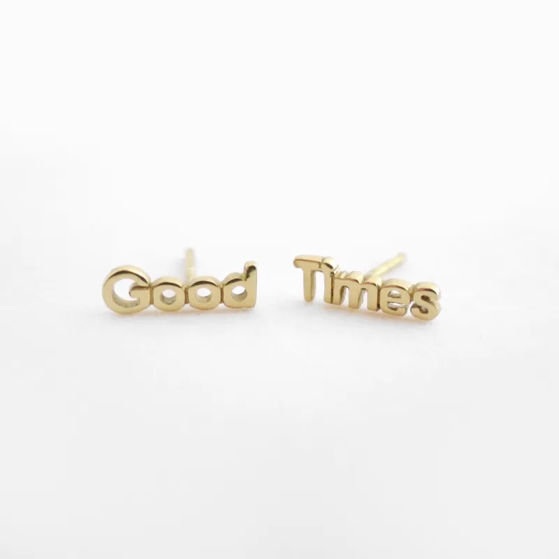 Good Times Studs, Golden Brass sold by Naomi Murrell