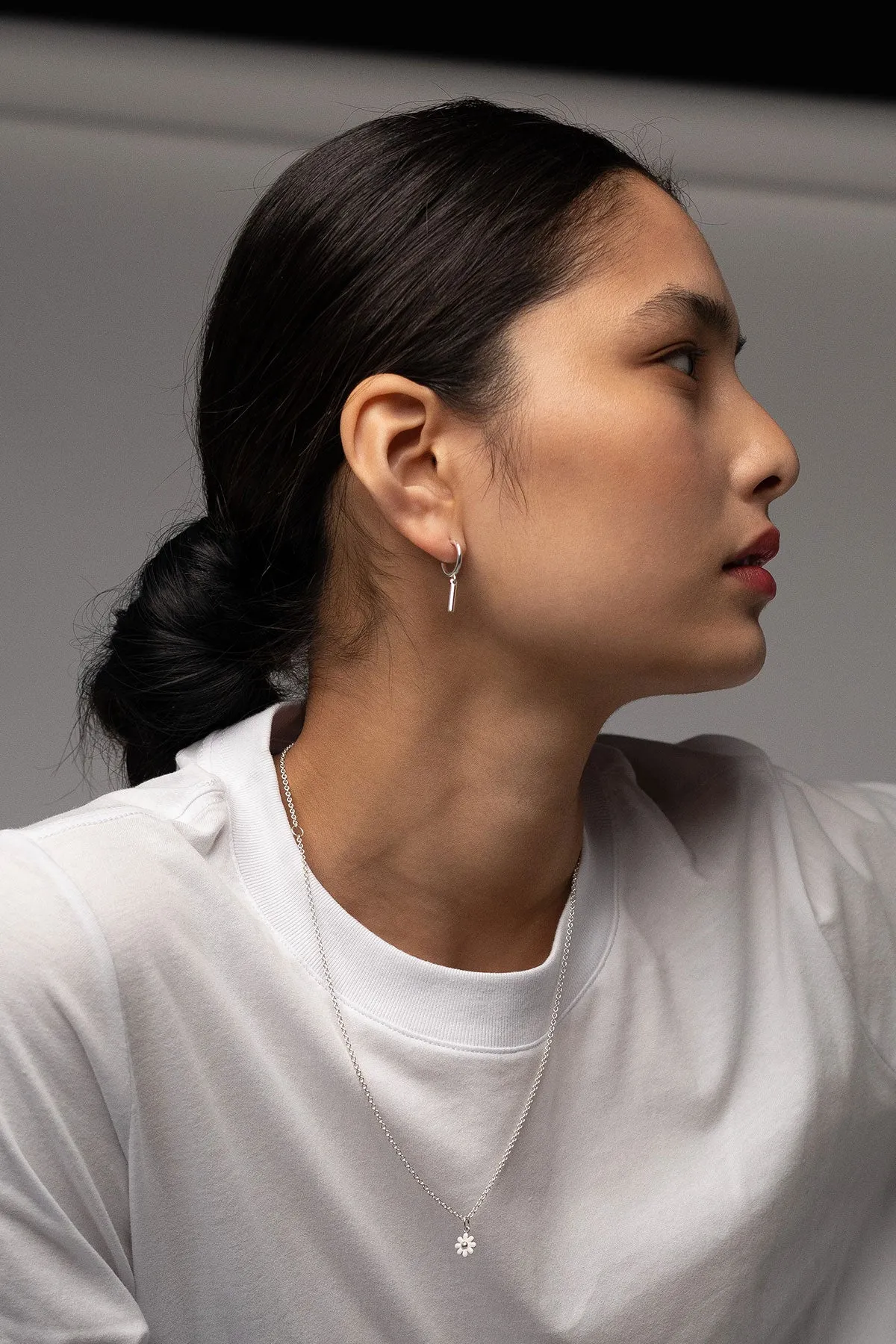 Bar Charm Hoops, Sterling Silver sold by Naomi Murrell product image thumbnail 4